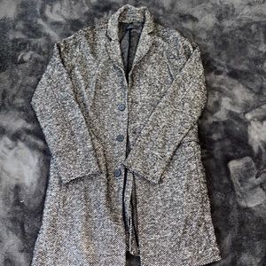 Zara Men’s coat black and white size Medium